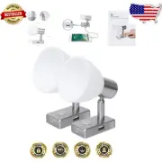 2-Pack Dimmable 12V RV Reading Lights with USB Charging - Adjustable Warm White
