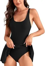 [AutoWT] Women's One Piece Swimsuits - Tie Knot Bathing Suit with Bottom, U Back Swimwear for Beach Surfing Swimming
