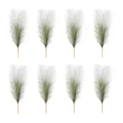 8 Pcs 17 Inch Faux Pampas Grass Artificial Boho Decor Gradient Dark Green