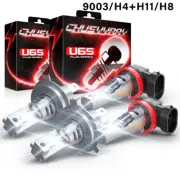 For Toyota Yaris 2006-2013 2014 - 4X LED Headlight + Fog Light Bulbs Kit 6000K (for: Smart)
