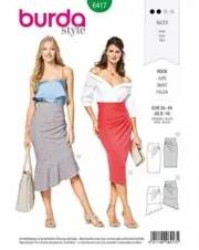 Burda Style Sewing Pattern 6417 Misses Asymmetric Skirts Size 8-18