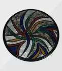 4' Black Marble Dining Table Top Pietra dura Inlay lapis stone Home side Decor