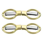 2 Pcs Folding Scissors Non-Rust Portable Mini Scissors Travel Small Shear Gold