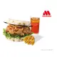 【MOS 摩斯漢堡】C522超級大麥杏鮑菇珍珠堡+V型薯+冰紅茶L(好禮即享券)