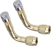 Mobestech Brass Air Valve Extension Rod 2 Pcs 90 Degree Stem Adapters for Car Truck Motorcycle
