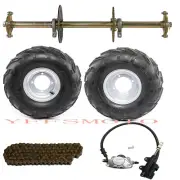 815mm ATV Go-kart Rear Live Axle Kit Pillow Block Sprocket 7" Wheels Golf Mowers