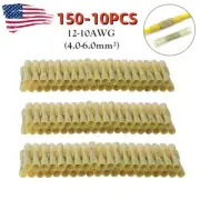 10-150x 12-10AWG Wire Butt Connectors Heat Shrink Waterproof Splice Terminal US