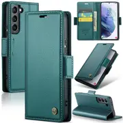 CaseMe Samsung Galaxy S23+ Plus 5G Folio Wallet Case Cover Side Closure S916 [Teal Green]