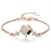 2PCS Copper Bracelet Jewelry Fashion Woman Retro Flower Bracelet
