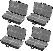 WESIEVYA 4pcs Fishing Bait Organizer Box with Detachable Dividers Lightweight Storage for Hooks and Tackle for Outdoor Fishing Gear Management