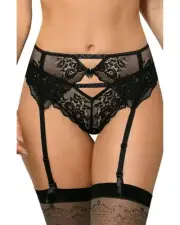Roza KENA Suspender Belt Lace Garter Belt Women Black Pantyhose & Tights