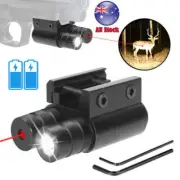 Tactical LED Flashlight Red Laser Sight Dot Combo forPistol Gun 20mm Rail Mount