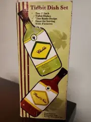 Tidbit Dish Set. Wine Bottle Design. Great For Serving Hors D' Oeuvres. OOB4Pics