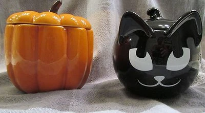 PARTYLITE PUMPKIN PATCH & SLY BLACK CAT~CANDLEor CANDY~NIB~HALLOWEEN READY~NEW