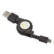 Retractable Micro USB Cable, Micro USB to USB Charger Cable (Black)