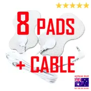 PainPod TENS EMS compatible ELECTRODE PADS CABLE + 8 PREMIUM 7cm x 5cm PADS⭐⭐⭐⭐⭐