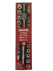 Sidchrome 27 Piece 3/8" Drive Metric/AF Socket Set Custom Kit 8mm-19mm BRAND NEW