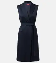 [Max Mara] Max Mara Afgano belted satin jacket UK 18 blue
