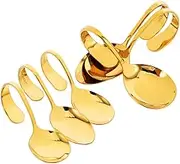 OKUMEYR 6pcs Stainless Steel Utensils Set Curved Handle Catering Spoons Large Table Spoons for Buffet