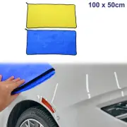 2 Pcs Microfibre Car Drying Towel 50 x 100cm 600 GSM Gray Blue Gray Yellow