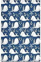 GAIREG Cartoon Whales White Blue Kitchen Dish Towels, 28x18 Decorative Cute Kitchen Towel, Set of 4