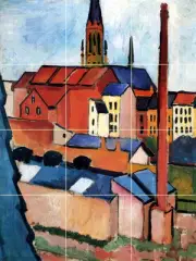 Art City August Macke Mural Ceramic Backsplash Bath Tile #2060