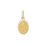 Oval Shaped St Christopher Medal Pendant in 9kt Yellow Gold