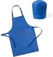 Childrens Apron & Chef Hat Non Woven 2 Piece One Size Available in White, Red and Blue