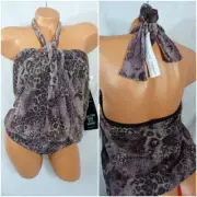 Miraclesuit Size 8 Printed Strapless Tankini Top Swimsuit New with Tags