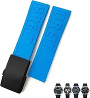 [RAYESS] Soft Rubber Strap For Breitling Avenger Navitimer 20mm 22mm 24mm Silicone Watchband Black Blue Waterproof Bracelets Watch Strap