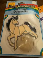 Vintage NOS Sun Catcher- Unicorn- Stained Glass Look- Retro 80s