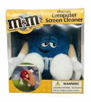 NOS M&M's Computer Screen TV Monitor Cleaner Plush Chamois Blue M&M Reusable