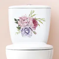 在飛比找Very buy優惠-M-208彩色玫瑰花馬桶貼浴室衛生間家居裝飾牆貼紙