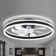 Oaks Aura 20in. LED Indoor Black Bladeless Low Profile Ceiling Fan Flush Mount