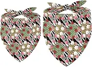 2 Pack Owner and Dog Bandana Set, Pet's Mom/Dad Bandana or Scarf Set, Family Matching Bandanas, Patchwork Piecine Quilting Zebra Pattern Flower