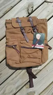 Greg Norman Brown Canvas Backpack