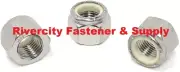 (1000) 1/4-28 Nylon Insert Lock / Stop / Nuts / Nylocks Stainless Steel 1/4x28