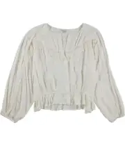 American Eagle Womens Lace Accent Peasant Blouse