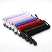 Double Sleeved USB-A To USB-C Type-C Coiled Cable for Mechanical Keyboard New