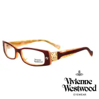 在飛比找momo購物網優惠-【Vivienne Westwood】英倫龐克風光學鏡框(橙