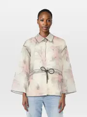 Floral Pattern Sheer Jacket
