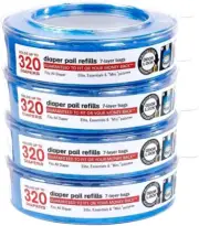 Refill Cassettes for Nappy Bins, Compatible with Angelcare - Odor-Sealing 7-Laye