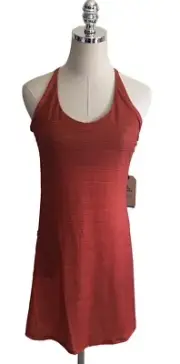 NEW Prana Orange Athletic Dress Womens Size Small Racerback Shelf Bra Hiking