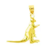14K Gold 20MM Kangaroo Pendant
