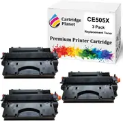 3 Pack Compatible Toner Cartridge Replacement for HP CE505X 05X (6,500 Pages) for HP Laserjet P2055 P2055d P2055dn P2055x