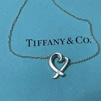 在飛比找蝦皮購物優惠-二手 正品 Tiffany 愛心 純銀 鑽石 項鍊 項鏈 真