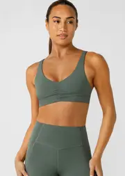[Lorna Jane] Formation Recycled Sports Bra in Green, Size - Large L Agave Green