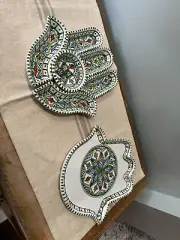 Handmade Ceramic Hamsa Serving Tray