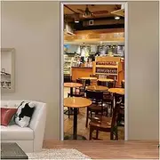 Door Stickers DIY Self Adhesive Door Stickers for Living Room Bedroom Home Decor Waterproof Poster Wallpaper(I,90x200cm)