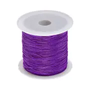 1 Roll Nylon Beading Thread Knotting Cord 0.6mm 50 Yards Satin String, Purple